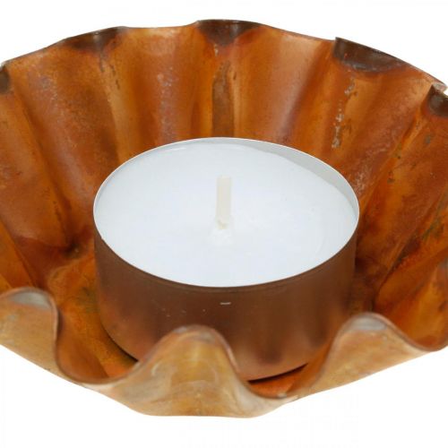 Floristik24 Plat de cuisson décoratif, décoration en métal, acier inoxydable, plaque à bougie Ø9cm H3cm 6pcs
