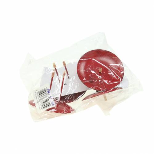 Article Bougeoir enfichable rouge Ø6,5cm 4 pcs