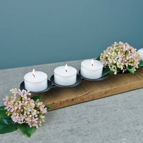 Floristik24 Bougeoir bois de teck nature 60cm