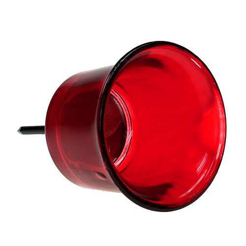 Floristik24 Bougeoir pour photophore verre rouge Ø6cm L10cm
