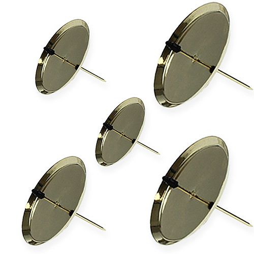 Supports pour bougies en métal doré avec pic - Lot de 4 acheter | Floristik24.be