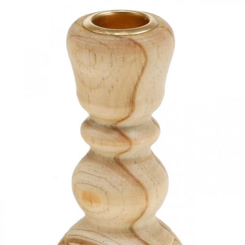 Article Bougeoir bougeoir bois tourné maison de campagne H11cm 3pcs
