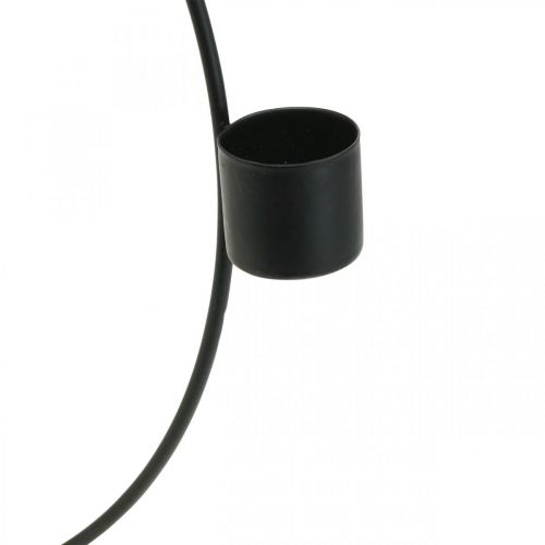 Floristik24 Anneau décoratif avec support bougeoir en métal noir Ø23cm