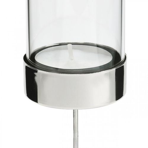 Article Bougeoir à brancher métal/verre Ø5cm H14cm 4pcs