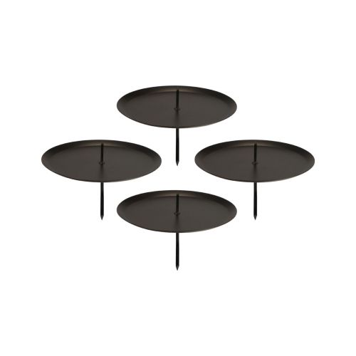 Floristik24 Bougeoir enfichable noir Bougeoir de l&#39;Avent Ø6cm 4 pcs