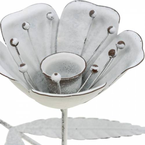 Floristik24 Décoration printanière, forme de fleur de bougeoir, décoration de mariage, décoration de table en métal