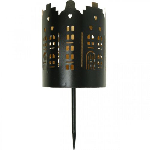 Floristik24 Bougeoir City Noir Photophore à coller Ø8cm