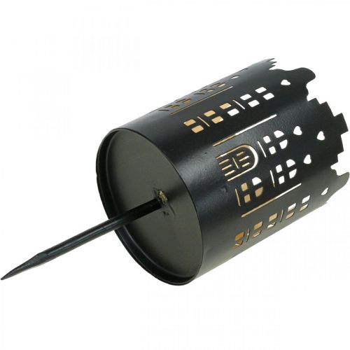 Floristik24 Photophore à brancher city noir Ø6.5cm 4pcs