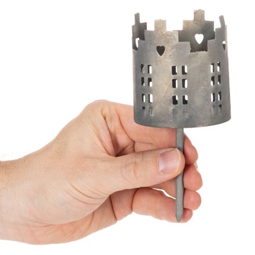 Porte-bougie chauffe-plat et porte-bougie à pointe, motif maison, 6 cm, lot de 2 | Floristik24.be