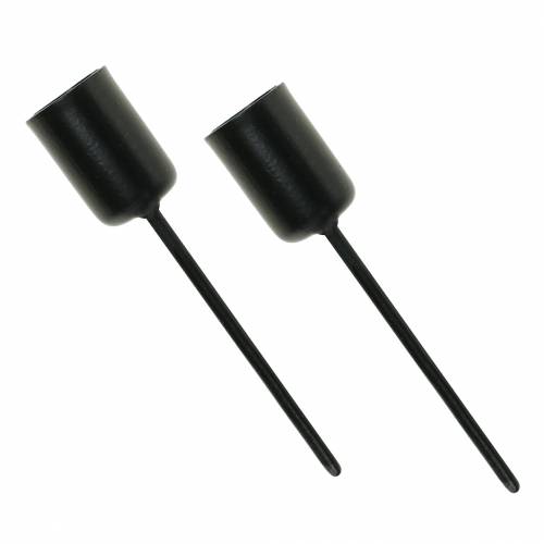 Floristik24 Bougeoir petit noir H7cm Ø12,5mm 8 pcs