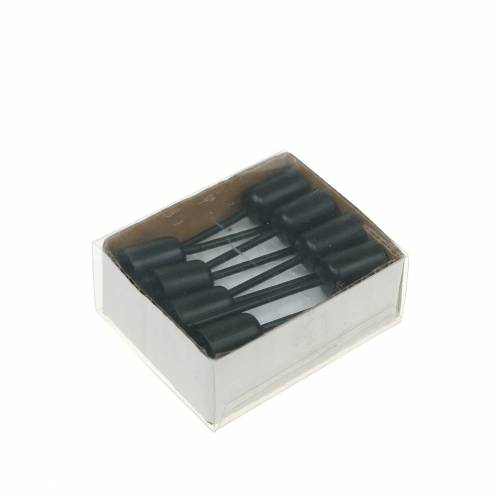 Floristik24 Bougeoir petit noir H7cm Ø12,5mm 8 pcs