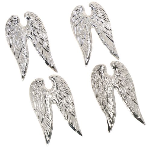 Article Lot de 4 bougies à suspendre en forme d'ailes d'ange de Noël argentées 4 x 7 cm