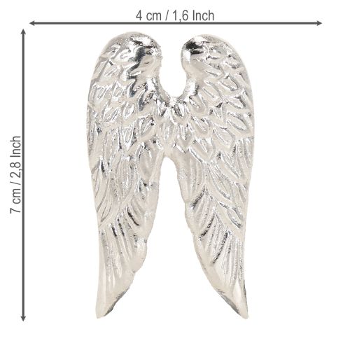 Article Lot de 4 bougies à suspendre en forme d'ailes d'ange de Noël argentées 4 x 7 cm