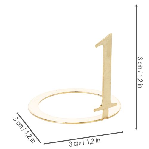 Ensemble de 4 anneaux de bougie coniques numérotés pour couronne de l'Avent, 3 cm | Floristik24.be