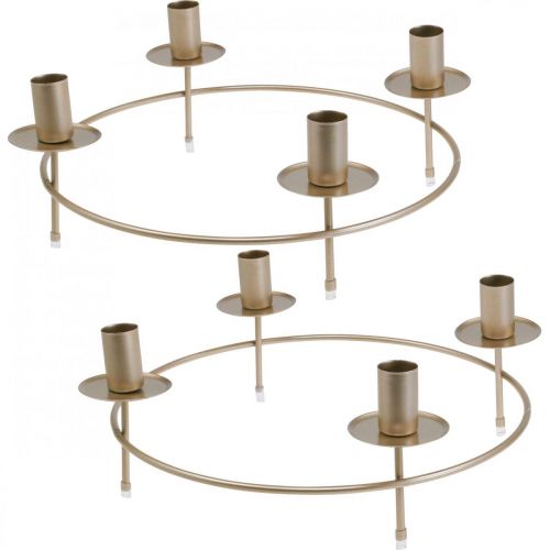 Bougie anneau tige bougies bougeoir or Ø33.5cm H11cm 2pcs