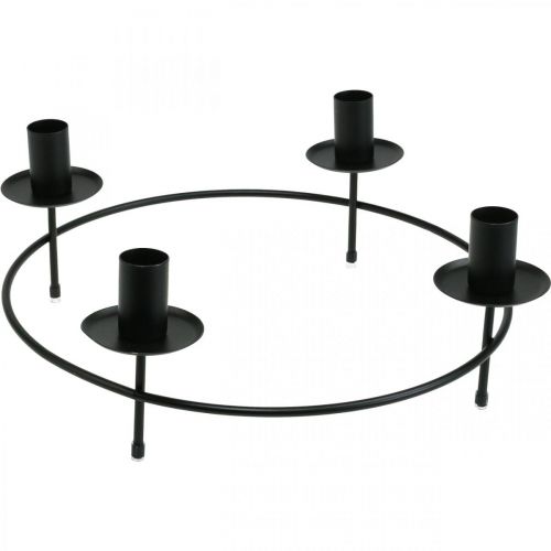 Article Bougeoir bâton bougies bougeoir noir Ø33,5cm H11cm 2 pcs