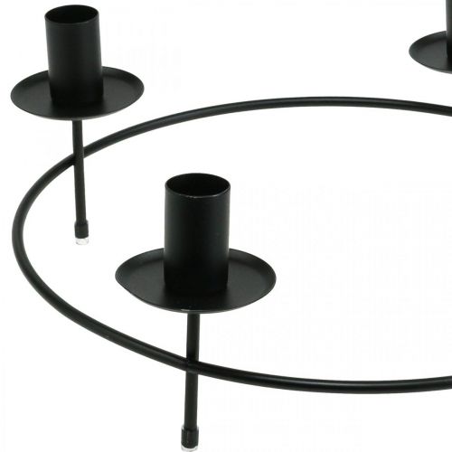 Article Bougeoir bâton bougies bougeoir noir Ø33,5cm H11cm 2 pcs