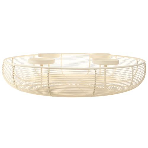 Article Bougeoir coupe 4 bougies piliers crème Ø45cm