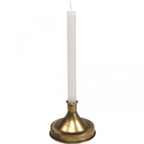 Floristik24 Bougeoir Bougeoir Métal Doré Aspect Antique H8.5cm