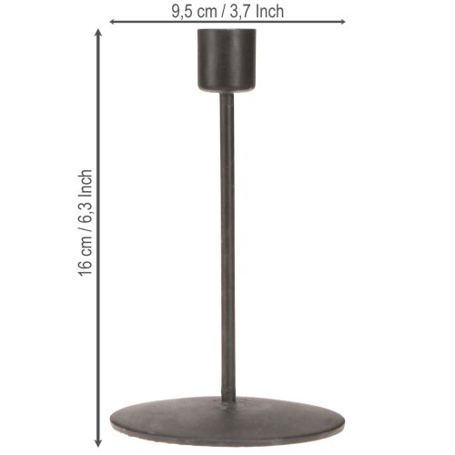 Article Bougeoir en métal marron antique H16cm 2pcs