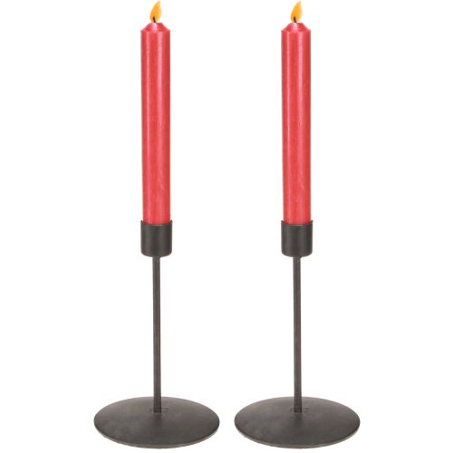 Article Bougeoir en métal marron antique H16cm 2pcs