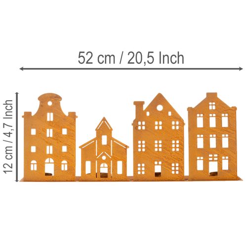 Décoration de Noël en forme de chandelier, maison rouille, 52 x 12 cm | Floristik24.be