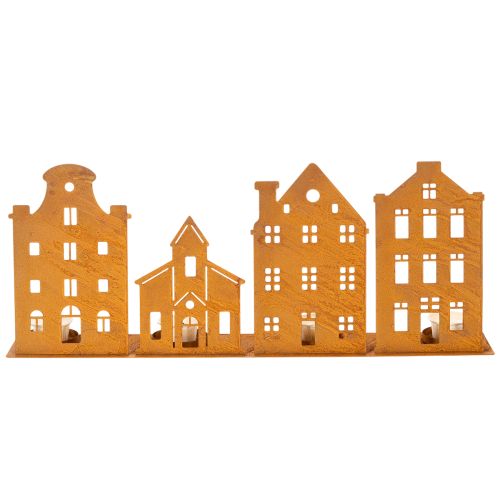 Décoration de Noël en forme de chandelier, maison rouille, 52 x 12 cm | Floristik24.be