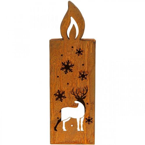 Floristik24 Photophore Noël patine cerf bougie 35x11cm
