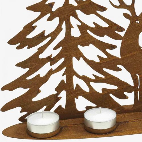Floristik24 Chandelier décoration de fenêtre cerf dans la forêt décoration rouille 50×40cm