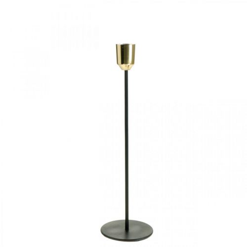 Floristik24 Bougeoir doré/noir, bougeoir en métal H29cm Ø2,2cm