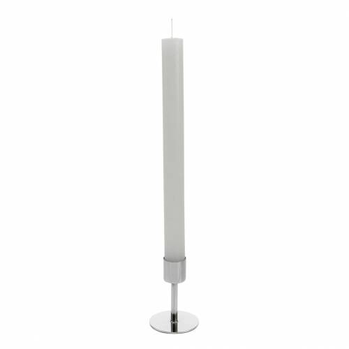 Floristik24 Set de bougeoirs en métal pour bougies coniques argent Ø2,2cm H7,3cm 4 pièces