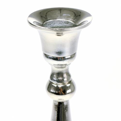 Floristik24 Bougeoirs argent lot de 2 H27cm