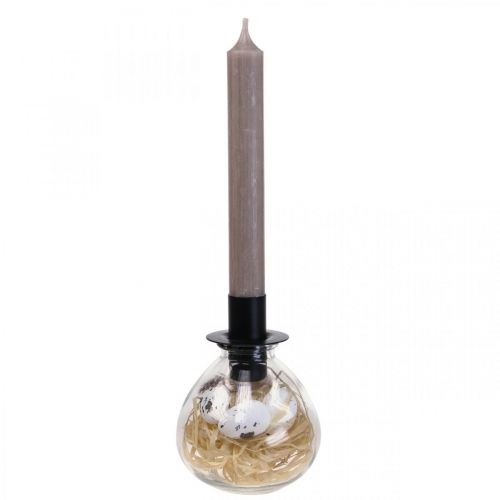 Floristik24 Bougeoir Bougeoir Noir Bougeoir Verre Décoration Pâques H11cm