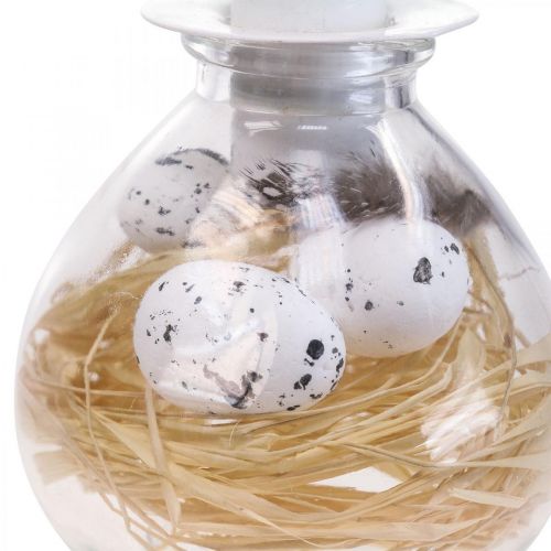 Floristik24 Bougeoir Blanc Bougeoir Verre Décoration Pâques H11cm