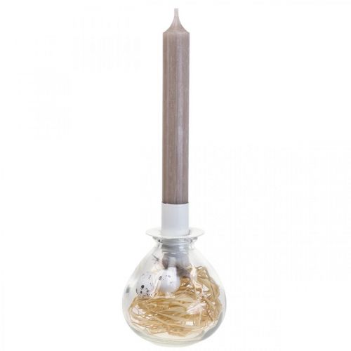 Floristik24 Bougeoir Blanc Bougeoir Verre Décoration Pâques H11cm