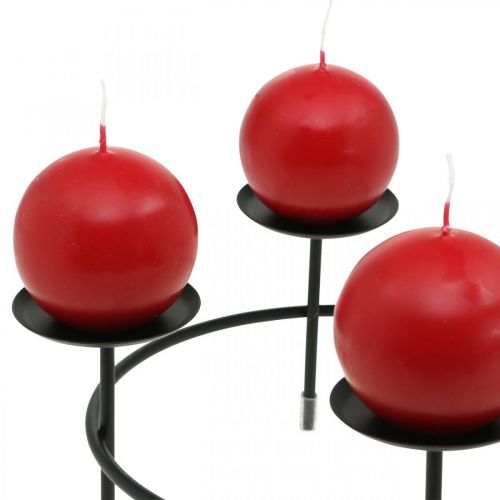 Article Bougeoir pour 4 bougies métal noir couronne de l'Avent Ø18,5cm 2pcs
