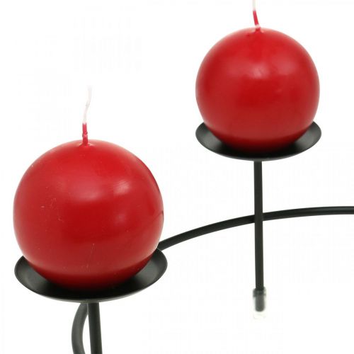 Article Bougeoir pour 4 bougies décoration de table métal noir Ø23.5cm 2pcs