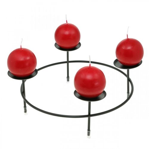 Article Bougeoir pour 4 bougies décoration de table métal noir Ø23.5cm 2pcs