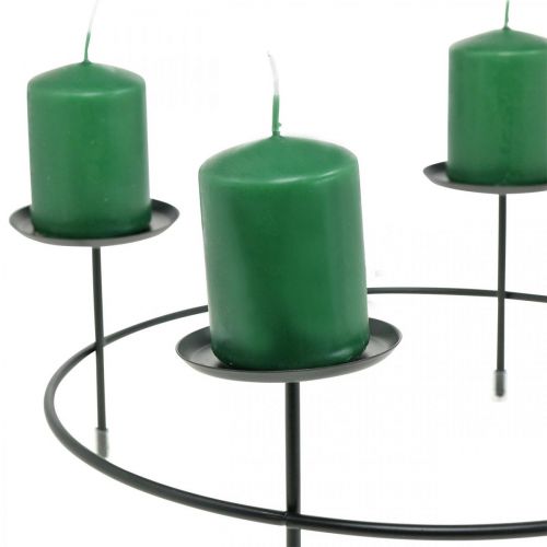 Article Bougeoir pour 4 bougies Bougeoir en métal noir Ø28,5cm 2pcs