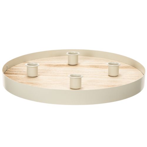 Plateau rond en bois pour quatre bougies coniques, 30 cm acheter | Floristik24.be