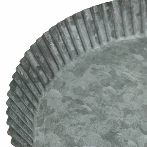 Floristik24 Plaque à pâtisserie Assiette pour la décoration de table Zinc Ø25cm H3cm