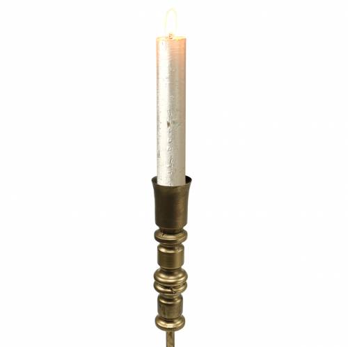 Floristik24 Bougeoir style vintage métal couleur laiton Ø12,5cm H49cm