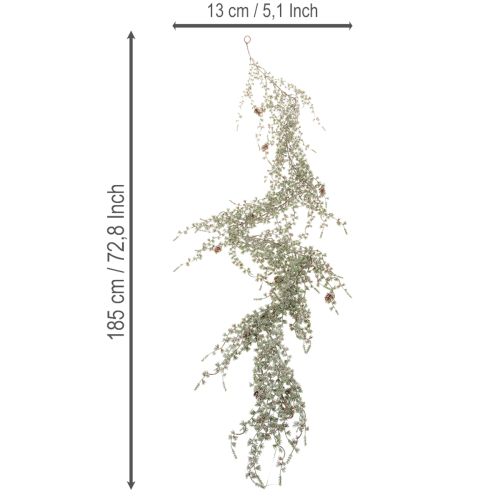 Guirlande artificielle avec pommes de pin et branches à aiguilles pour la décoration, 185 cm acheter | Floristik24.be