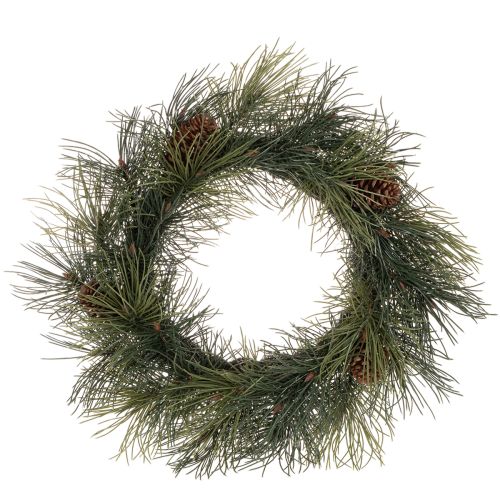 Couronne artificielle de branches de pin avec pommes de pin 60 cm