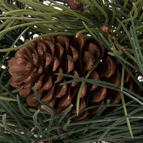 Couronne artificielle de branches de pin avec pommes de pin 60 cm | Floristik24.be