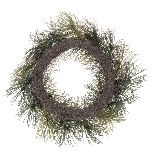 Couronne artificielle de branches de pin avec pommes de pin 60 cm | Floristik24.be