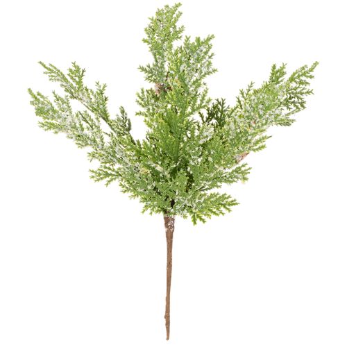 Branche de pin artificielle avec pommes de pin enneigées, 28 cm, lot de 6 | Floristik24.be