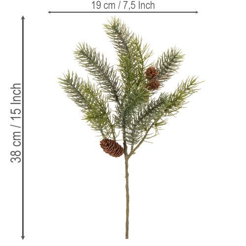 Branche de Noël artificielle, branche décorative avec pommes de pin | Floristik24.be