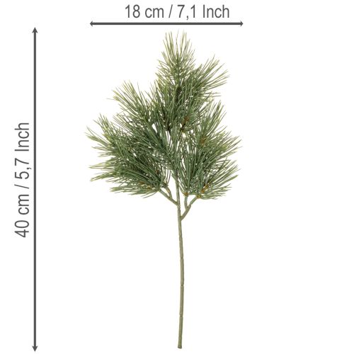 Branches de pin artificielles pour décorations hivernales, 40 cm, lot de 4 | Floristik24.be