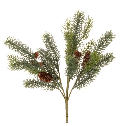 Branche de sapin artificielle décorée d'un cône, 41 cm